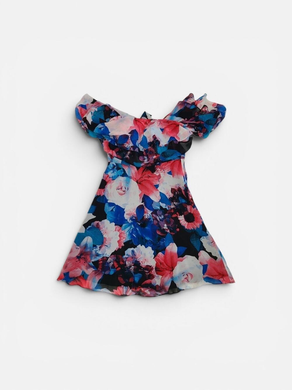 Calvin Klein NWT Floral Dress Romantic Ruffled Off The Shoulder